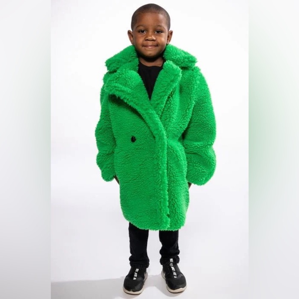 LUXE WOOLISH TEDDY TRENCH IN GREEN